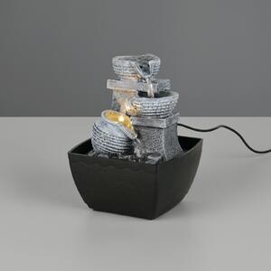 Reality Leuchten LED namizna svetilka Luma, rjava, višina 18 cm, umetna smola, USB, Rjava / rjasta, Dnevna soba / jedilnica, Plastika