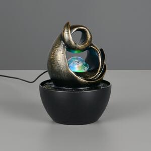 Reality Leuchten LED namizna svetilka Luma, rjava, višina 19 cm, umetna smola, RGB USB, Rjava / rjasta, Dnevna soba / jedilnica, Plastika