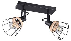 Reality Leuchten Stropna svetilka Jerome, dolžina 36 cm, 2-krilna, črna mat kovina, zatemnjen, Črna, Dnevna soba / jedilnica, Kovina, Sodobni, Strop z več plameni