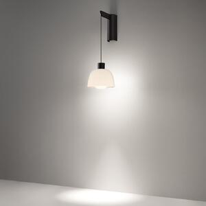 Bover LED stenska svetilka Drep A/01, opalno bela, steklo, 2700 K, Bela, Dnevna soba / jedilnica, Steklo, Dizajn