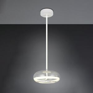 Trio Lighting LED viseča svetilka Tarsia, bela mat, Ø 40 cm, steklo, zatemnjen, Bela, Dnevna soba / jedilnica, Steklo, Sodobni