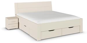 POSTELJA x , leseni material barve šampanjca