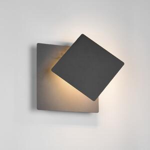 Trio Lighting LED stenska svetilka Mio, črna mat, širina 18 cm, kovina, Črna, Dnevna soba / jedilnica, Kovina, Sodobni