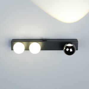 Trio Lighting LED stenska svetilka Arpino črna, širina 30 cm, kovina, 3-krilna., zatemnjen, Črna, Dnevna soba / jedilnica, Kovina, Sodobni