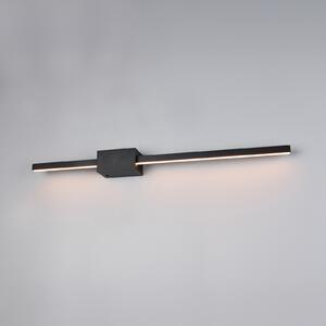 Trio Lighting LED stenska svetilka Cassino, črna mat, širina 70 cm, kovina, zatemnjen, Črna, Dnevna soba / jedilnica, Kovina, Sodobni
