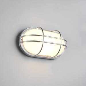 Trio Lighting Zunanja stenska svetilka Tumen, barva cinka, širina 26 cm, kovina, IP44, zatemnjen, Kovinska, Kovina