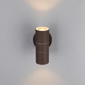 Trio Lighting Zunanja stenska svetilka Turia, barva rje, višina 16 cm, kovina, zatemnjen, Rjava / rjasta, Aluminij, Sodobni