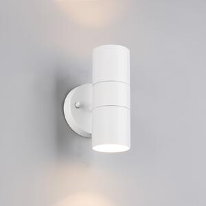Trio Lighting Zunanja stenska svetilka Turia, bela mat, višina 16 cm, kovina, zatemnjen, Bela, Aluminij, Sodobni