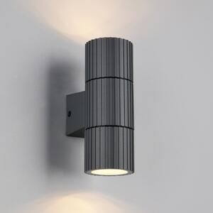 Trio Lighting Zunanja stenska svetilka Parana, antracit, višina 16 cm, kovina, 2-svetilna., zatemnjen, Črna, Aluminij, Sodobni