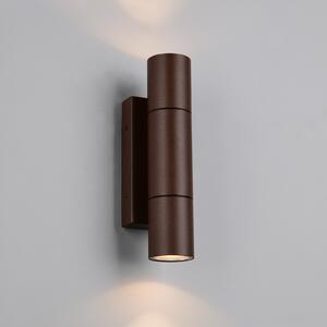 Trio Lighting Zunanja stenska svetilka Yamuna, barva rje, višina 23 cm, kovina, IP65, zatemnjen, Rjava / rjasta, Aluminij, Sodobni