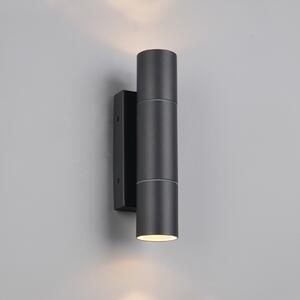 Trio Lighting Zunanja stenska svetilka Yamuna, antracit, višina 23 cm, kovina, IP65, zatemnjen, Črna, Aluminij, Sodobni