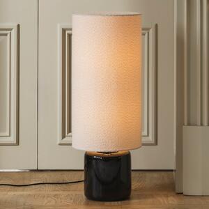Globen Lighting Stojna svetilka Florian, bela/črna Višina 80 cm, Bela, Dnevna soba / jedilnica, Tkanine / tekstil