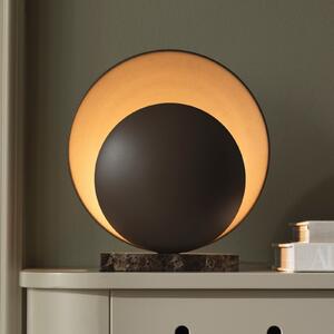 Globen Lighting namizna svetilka ORBIT, rjava, višina 32 cm, marmorni podstavek, Rjava / rjasta, Dnevna soba / jedilnica, Kovina, Dizajn