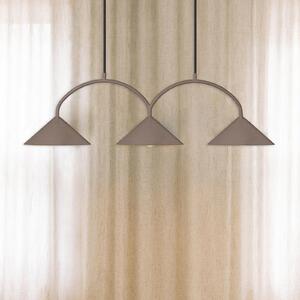 Globen Lighting viseča svetilka CURVE, dolžina 95 cm, rjava, 3-svetilna., zatemnjen, Rjava / rjasta, Dnevna soba / jedilnica, Kovina, Vintage