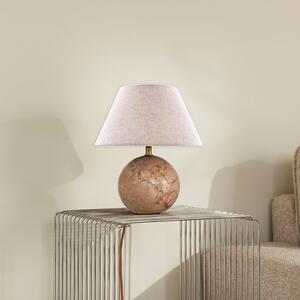 Globen Lighting namizna svetilka Castello, roza/bež, višina 28 cm, Bež, Dnevna soba / jedilnica, Tkanine / tekstil, Dizajn