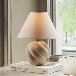 Globen Lighting namizna svetilka DAHLIA, bež/bež, višina 31 cm, Bež, Dnevna soba / jedilnica, Tkanine / tekstil