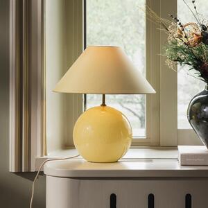 Globen Lighting namizna svetilka IRIS, rumena/rumena, višina 39 cm, Rumena, Dnevna soba / jedilnica, Tkanine / tekstil, Vintage