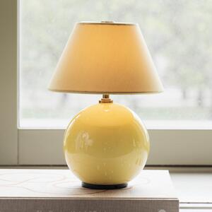 Globen Lighting Akku-Tischlampe IRIS, rumena/rumena, višina 23 cm, zatemnjen, Rumena, Dnevna soba / jedilnica, Tkanine / tekstil