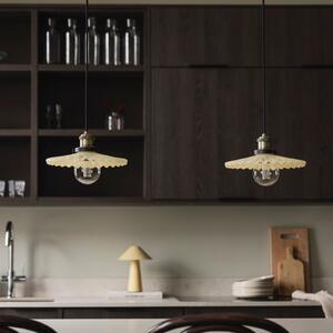 Globen Lighting viseča svetilka COBBLER, krem/starinski medenina Ø 25 cm, zatemnjen, Bež, Dnevna soba / jedilnica, Steklo, Dizajn