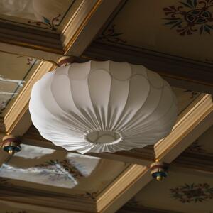 Globen Lighting Stropna svetilka BLADVERK, bela, Ø 50 cm, tekstil, zatemnjen, Bela, Dnevna soba / jedilnica, Tkanine / tekstil, Skandinavski