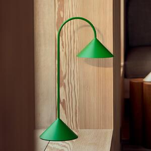 FRANDSEN LED-akumulatorska namizna svetilka Grasp, zelena, višina 47 cm, zatemnjen, Zelena, Kovina, Dizajn