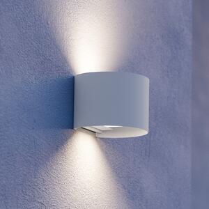 EGLO Zunanja LED-stenna svetilka Calpino 3, bela, širina 14 cm, z dvema svetilnima, Bela, Aluminij, Sodobni