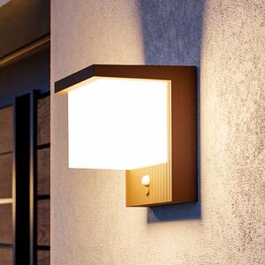 EGLO LED-solarna stenska svetilka Frigento v barvi rje, višina 15 cm, senzor, Rjava / rjasta, Aluminij, Sodobni