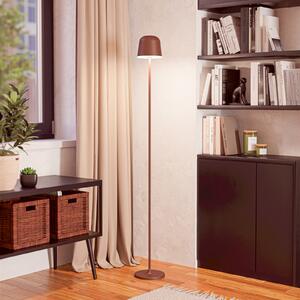 EGLO LED-terasa svetilka na baterije Mannera-L, rjave barve, višina 140 cm, zatemnjen, Rjava / rjasta, Aluminij, Sodobni