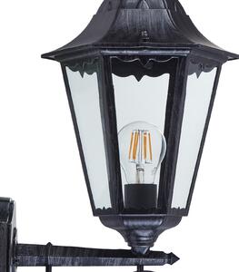 EGLO Zunanja stenska svetilka Navedo, črna/srebrna, višina 47 cm, svetloba usmerjena, Črna, Aluminij, Antični
