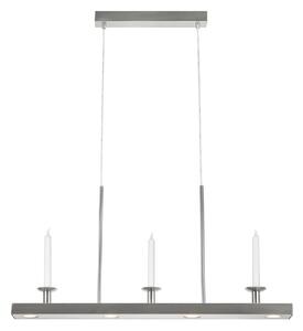 Markslöjd LED viseča svetilka Dining, nikelj, železo, dolžina 82 cm, dim., zatemnjen, Kovinska, Dnevna soba / jedilnica, Kovina