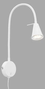 Briloner LED stenska svetilka Tusa, bela, kovinska, 45 cm, gibljiv ročaj, Bela, spalnica, Kovina, Sodobni