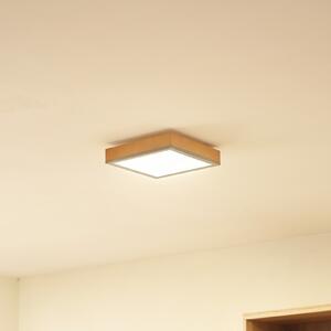 Lindby Laviona LED stropna svetilka, kvadratna, 30 cm, Les, Dnevna soba / jedilnica, Les, Sodobni