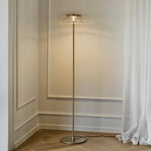 Nuura Aps LED-stoječa svetilka Blossi, višina 120 cm, zlata/prozorna, zatemnjen, Zlata / medeninasta, Dnevna soba / jedilnica, Kovina, Skandinavski