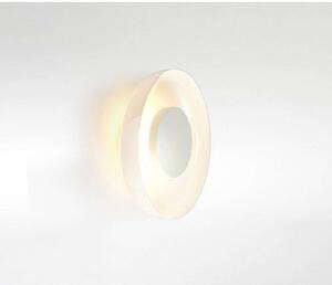 MARSET LED stenska svetilka Aura Plus, Ø 25 cm, opal, Bela, Dnevna soba / jedilnica, Steklo, Dizajn