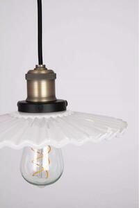 Globen Lighting obesna svetilka COBBLER, bela, Ø 25 cm, zatemnjen, Bela, Dnevna soba / jedilnica, Steklo, Vintage