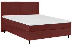POSTELJA BOXSPRING 180 cm x 200 cm , les, tekstil bordo