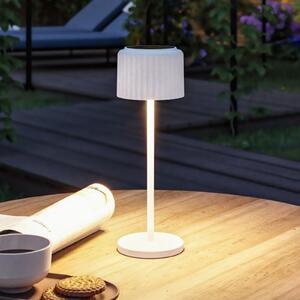 Paulmann LED-Solar-namizna svetilka Else, bela, IP44, dim, zatemnjen, Bela, Dnevna soba / jedilnica, Aluminij, Sodobni, Solarne luči
