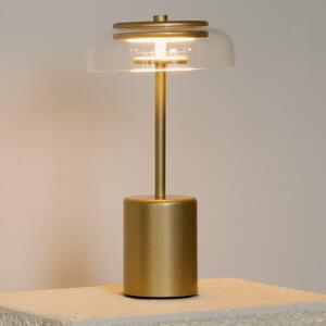 Nuura Aps LED-akumulatorska namizna svetilka Blossi, višina 26 cm, zlata/prozorna, zatemnjen, Zlata / medeninasta, Kovina, Skandinavski