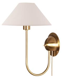 Globen Lighting stenska svetilka IRIS, krem, višina 32 cm, Bež, Dnevna soba / jedilnica, Tkanine / tekstil, Vintage, Zidna vtičnica na vrhu