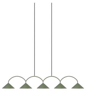 Globen Lighting viseča svetilka CURVE 5, zelena, 5-žarčkov, 165 cm, zatemnjen, Zelena, Dnevna soba / jedilnica, Kovina, Vintage