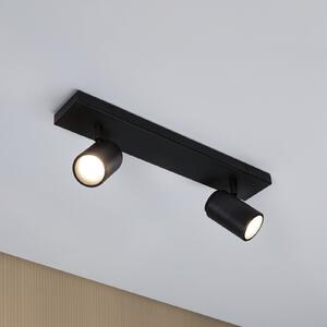Paulmann stropni reflektor Zyli črn dolžina 40 cm 2-flg. IP44, zatemnjen, Črna, Kopalnica, Kovina, Sodobni, Strop z več plameni