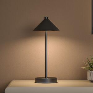 Paulmann LED-akumulatorska namizna svetilka Pellini, črna, navzdol, CCT, zatemnjen, Črna, Dnevna soba / jedilnica, Kovina, Sodobni