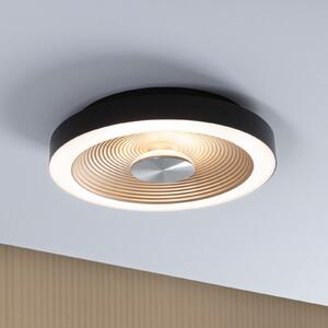 Paulmann LED stropna svetilka Volea črna/zlata Ø 32 cm IP44 dim, zatemnjen, Črna, Kopalnica, Plastika, Sodobni