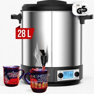 Grelnik za čaj/vino/punč DION, 28l, srebrn