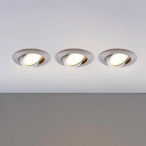 Lindby LED vgradno reflektorsko svetilo Andrej, okroglo, aluminij, komplet 3 kosov, Kovinska, Dnevna soba / jedilnica, Plastika, Sodobni, Vgradne svetilke okrogle