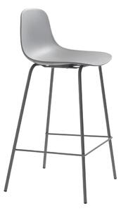 Siv plastičen barski stol (višina sedeža 67,5 cm) Whitby – Unique Furniture