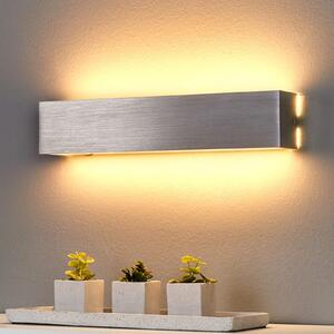 Lindby LED stenska svetilka Ranik, 40 cm, barva aluminija, kovina, Kovinska, Hodnik, Kovina, Sodobni