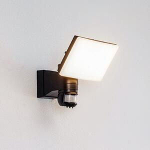 PRIOS Prios LED zunanji stenski reflektor Avayah, detektor gibanja, IP44, Črna, Aluminij, Sodobni