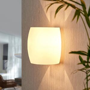 Lucande Steklena stenska svetilka Lusine, zatemnjen, Bela, spalnica, Steklo, Sodobni