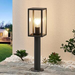 Lindby Filimon podstavna svetilka, 50 cm, antracit, IP44, E27, zatemnjen, Črna, Aluminij, Sodobni